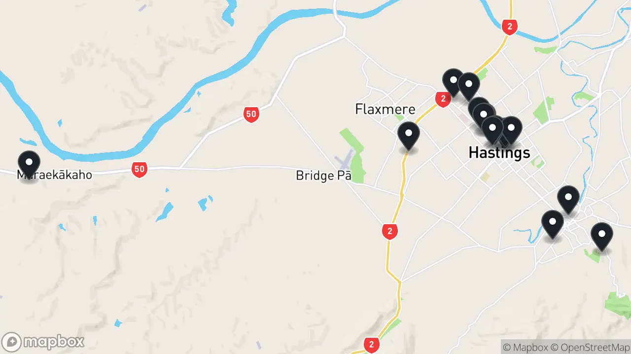 Map of local businesses in Hastings